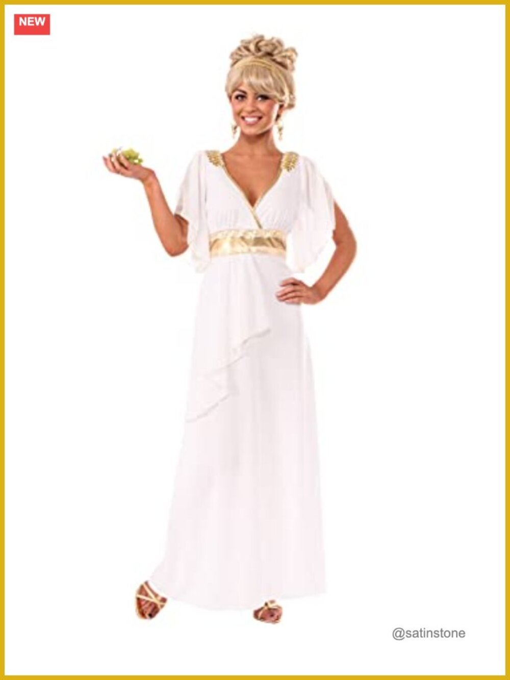 Rubie's Grecian Adult Costume Dress with Appliques & Headpiece